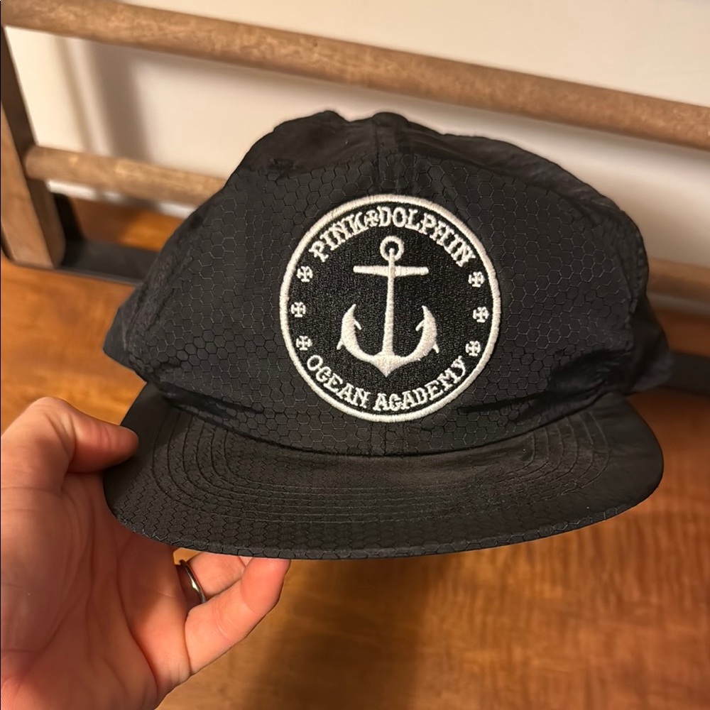 Black Anchor Logo 5 Panel Cap